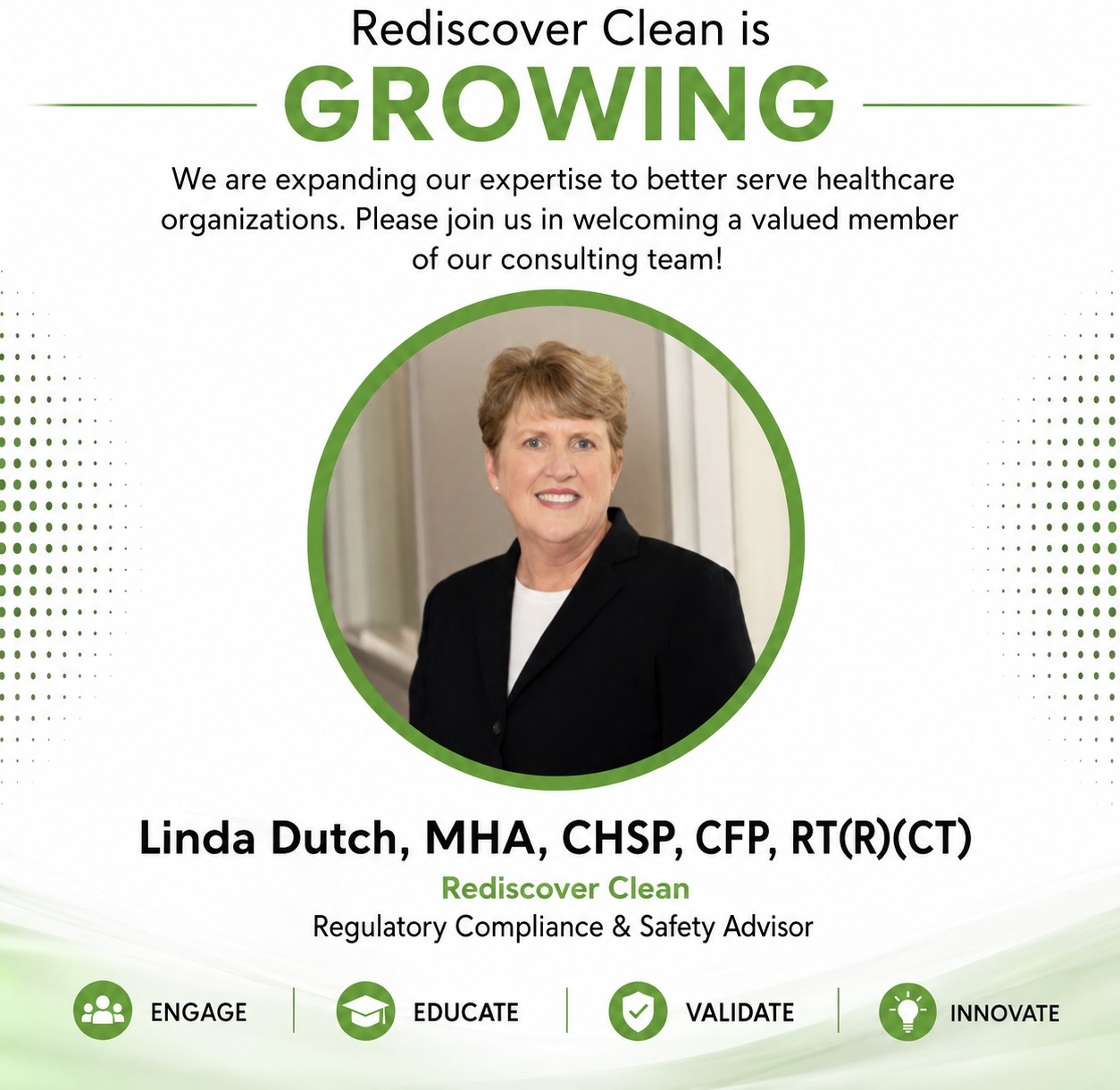 Linda Dutch, Regulatory Compliance & Safety Advisor at Rediscover Clean.
